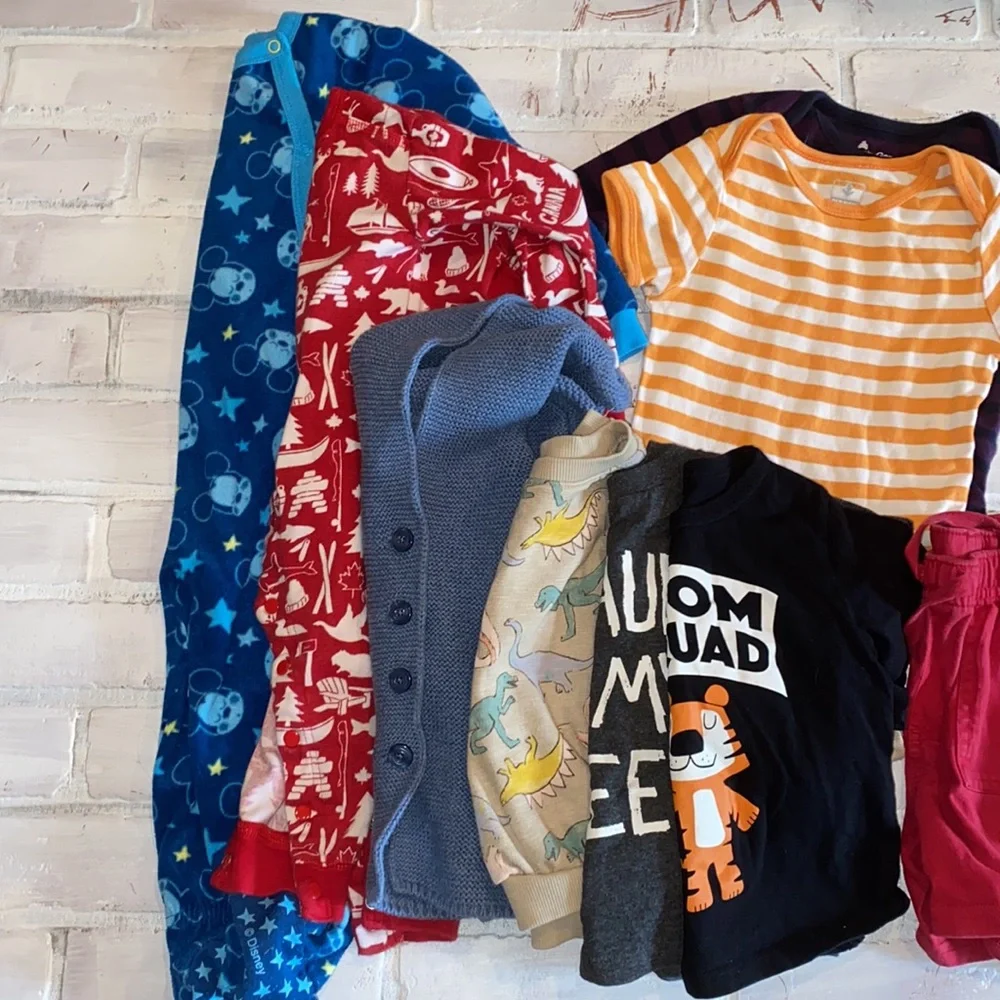 Babyboy 12/18m footie sweater top bundle!!